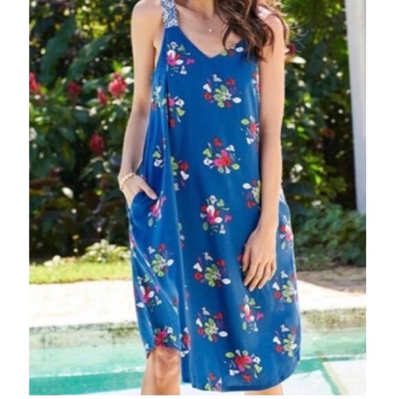 NWT: Matilda Jane - Women's Blue, Floral, Strapless Midi Dress (size XS) - Picture 1 of 7